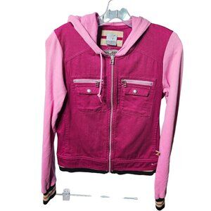 Nike Womens Pink & Magenta Hooded Jacket Size S Cotton & Polyester